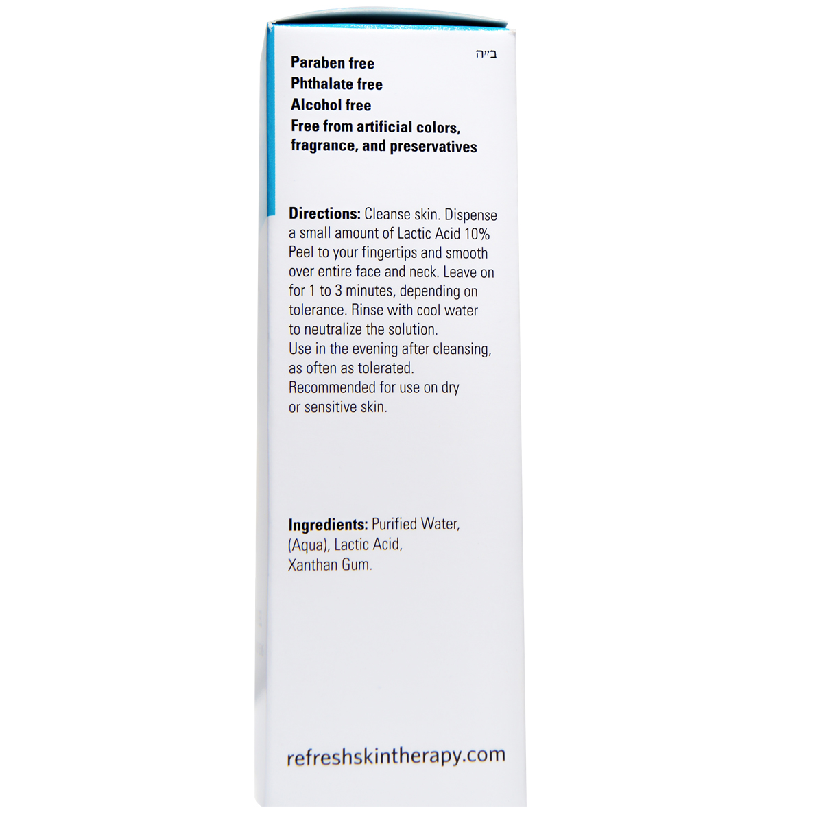 Lactic Acid 10 Gel Peel Refresh Skin Therapy